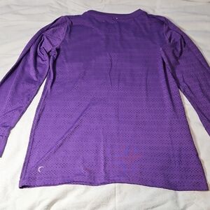Vibrant Purple Perforated Long Sleeve Shirt